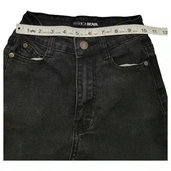 Fashion Nova High Waisted Black Wash Skinny Jeans Stretchy Sexy Denim Size 0 - Picture 6 of 9